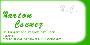 marton csemez business card